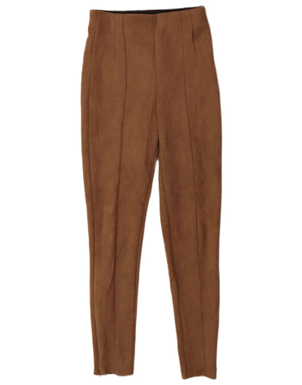 Pantaloni skinny casual pentru femei Zara XS W24 L29 poliester bej