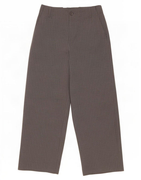 Pantaloni tăiați pentru femei cu talie înaltă Zara Mici L26 L25 Gri cu dungi