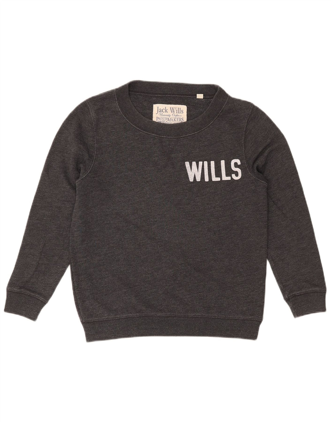 JACK WILLS Pulover supradimensionat cu grafic pentru femei UK 8 Small Gri