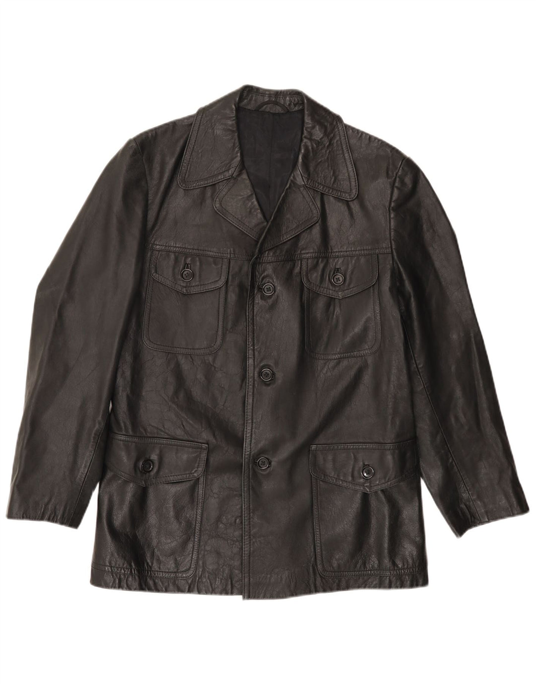 Jachetă de piele pentru bărbați VINTAGE UK 38 Medium Black