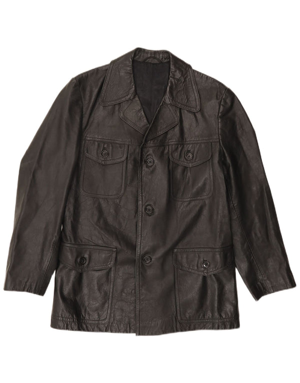 Jachetă de piele pentru bărbați VINTAGE UK 38 Medium Black