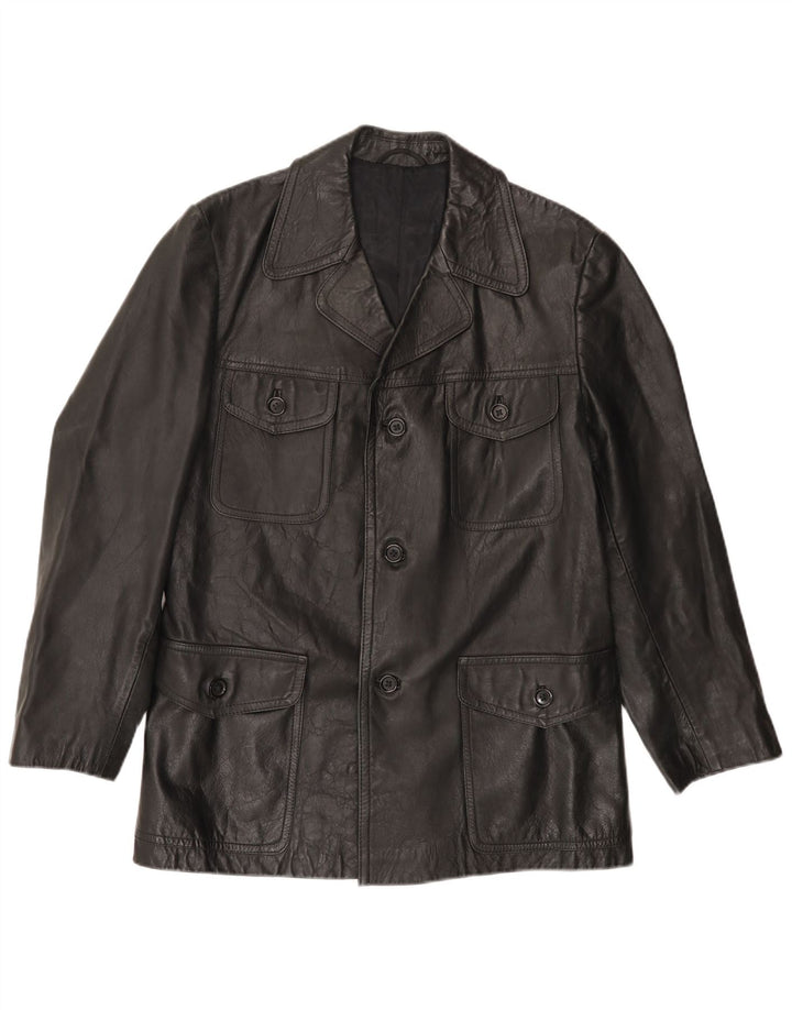 Jachetă de piele pentru bărbați VINTAGE UK 38 Medium Black