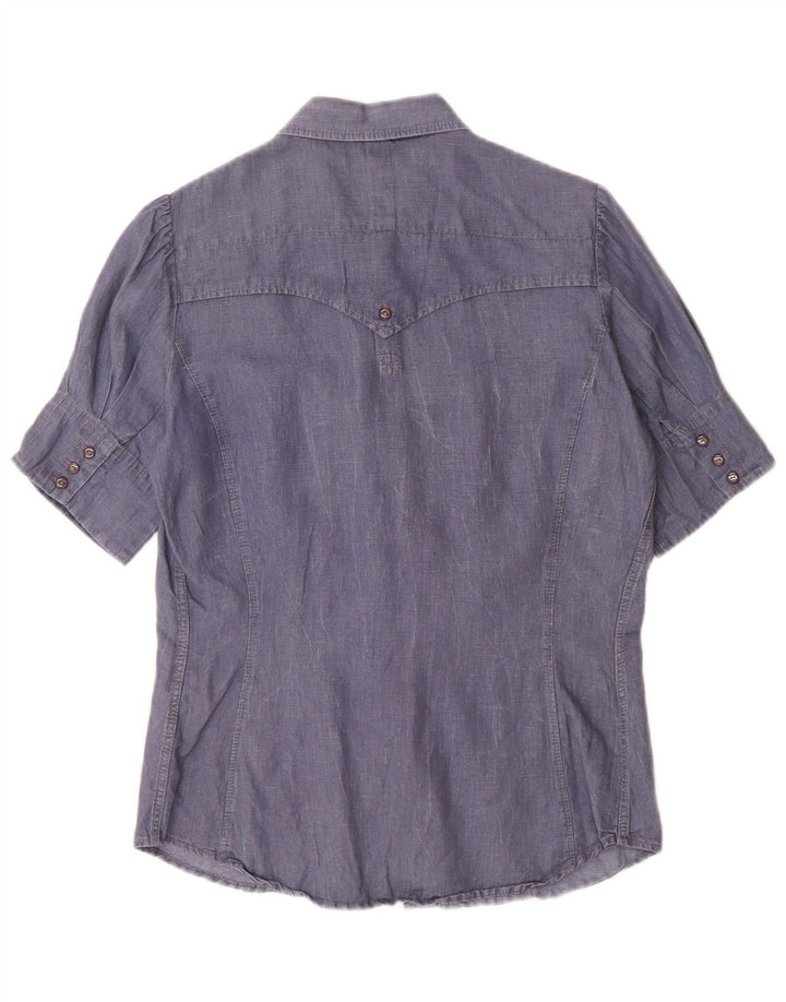 Cămașă cu mânecă scurtă Levi's pentru femei UK 14, mare, albastru, bumbac