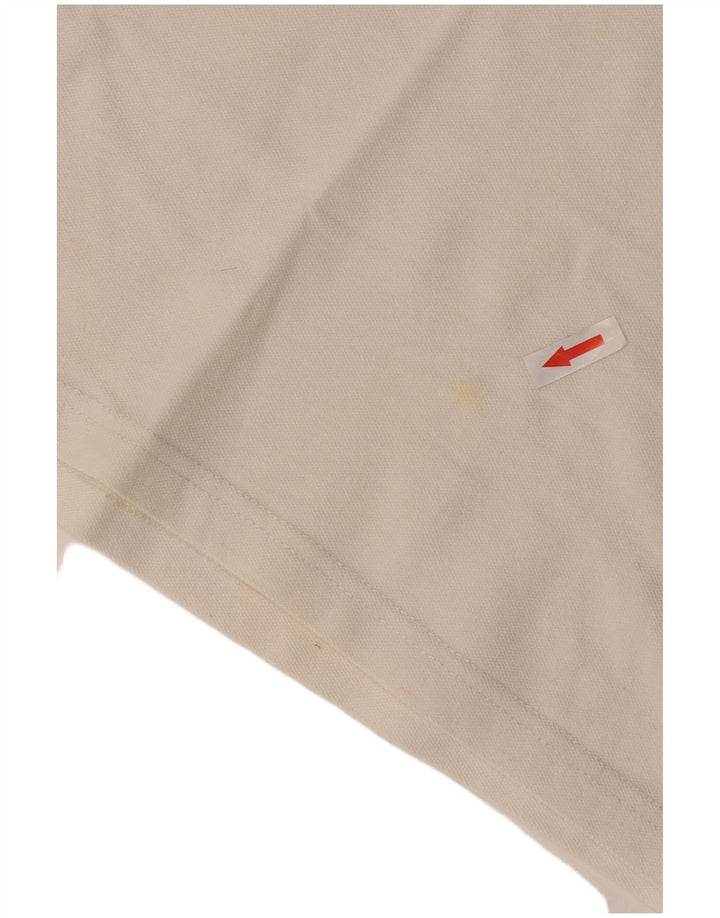 Tricou polo Asics pentru femei UK 14, bumbac alb mediu