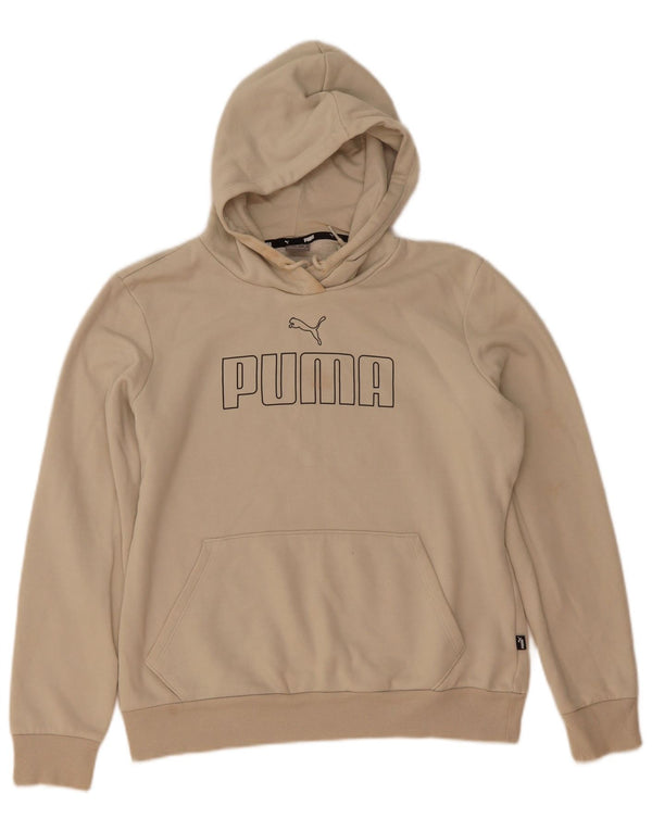 Pulover pentru femei Puma Graphic Hoodie UK 14 Medium Beige Bumbac