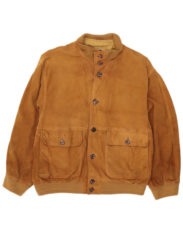 Bomber vintage pentru bărbați din piele intoarsa UK 40 mare bej