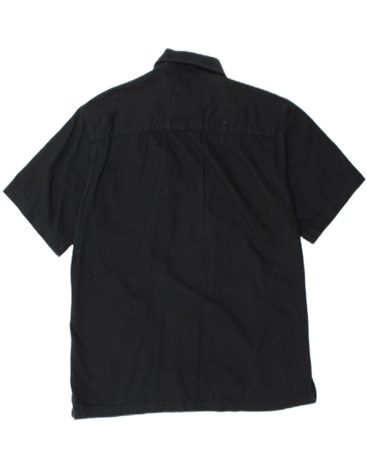 Cămașă cu mânecă scurtă Jack & Jones pentru bărbați, bumbac negru mic