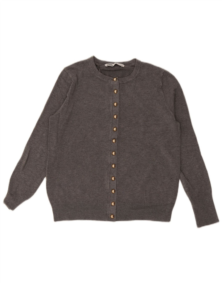 Pulover cardigan pentru femei Zara UK 12 Medium Gri Viscose