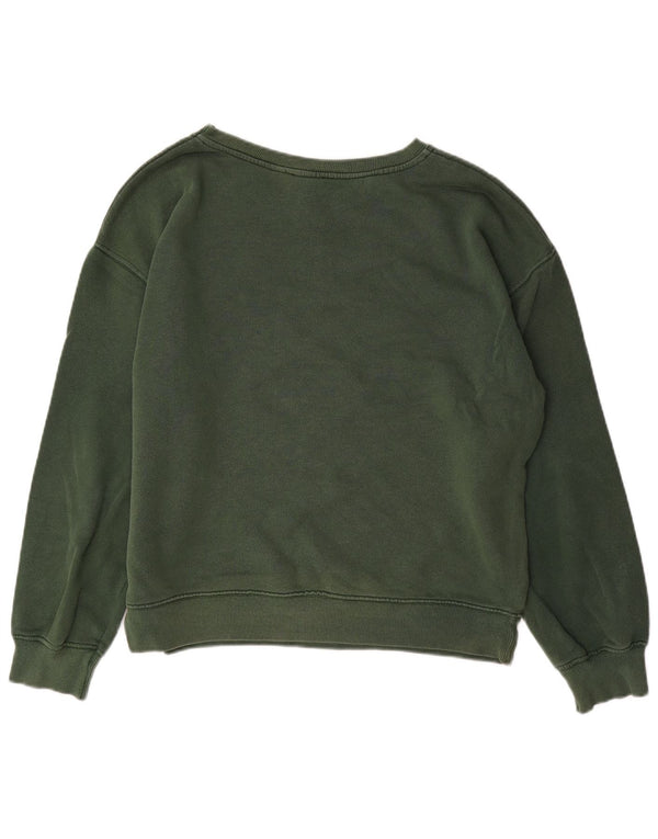 Pulover pentru femei Harvard oversized grafic ZARA UK 14 verde mediu