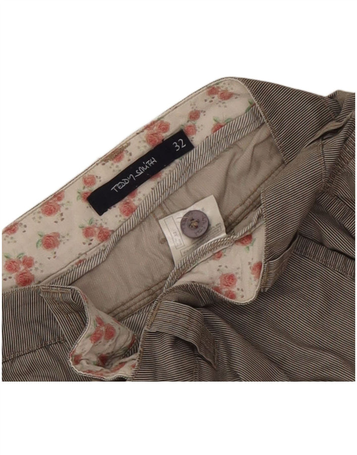 Pantaloni scurți cargo pentru bărbați Teddy Smith W32, bumbac cu dungi gri medii