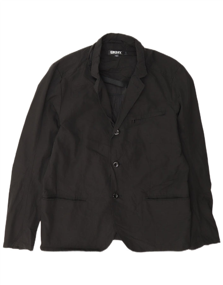 Jachetă pentru bărbați Dkny cu 3 nasturi, UK 40, bumbac negru mare