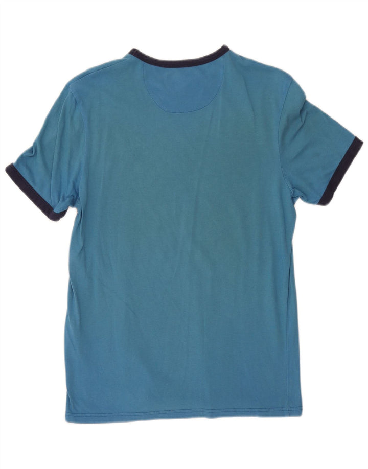Tricou pentru bărbați Lyle & Scott Top mic albastru din bumbac color bloc