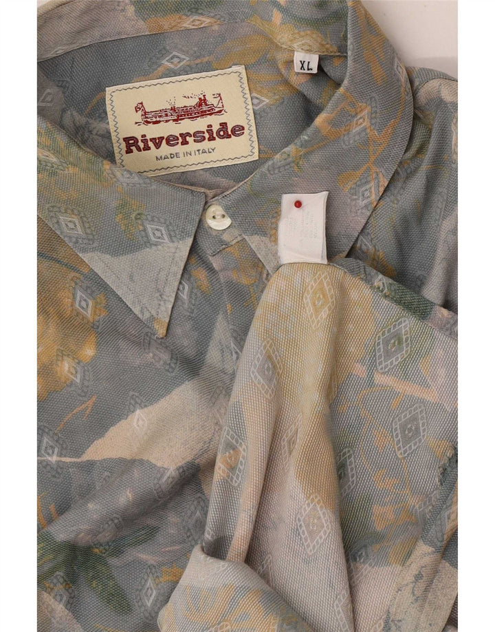 Cămașă Vintage pentru bărbați, cu formă regulată, XL, multicoloră, geometrică, viscoză