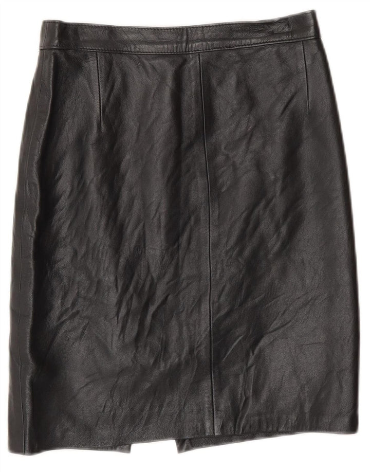 Fusta din piele vintage pentru femei IT 42 Medium W26 Negru