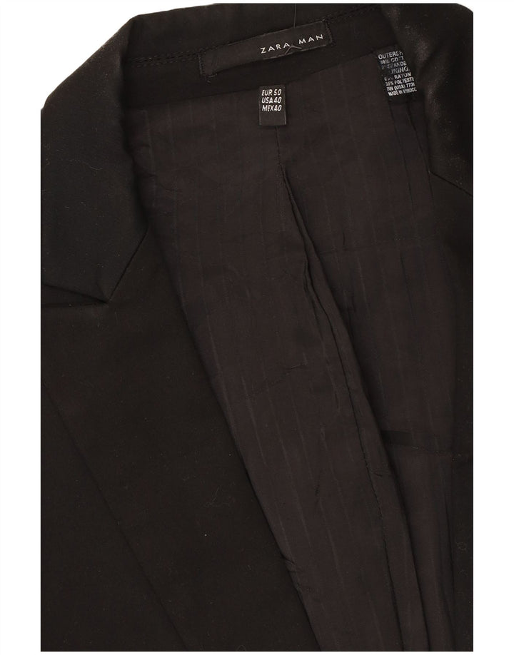 Blazer pentru bărbați Zara cu 1 nasture EU 50 Bumbac mediu negru
