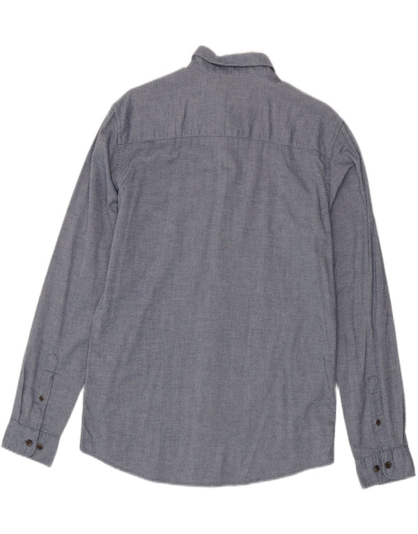 Cămașă de flanel Jack & Jones pentru bărbați, bumbac mare, albastru, în spinare
