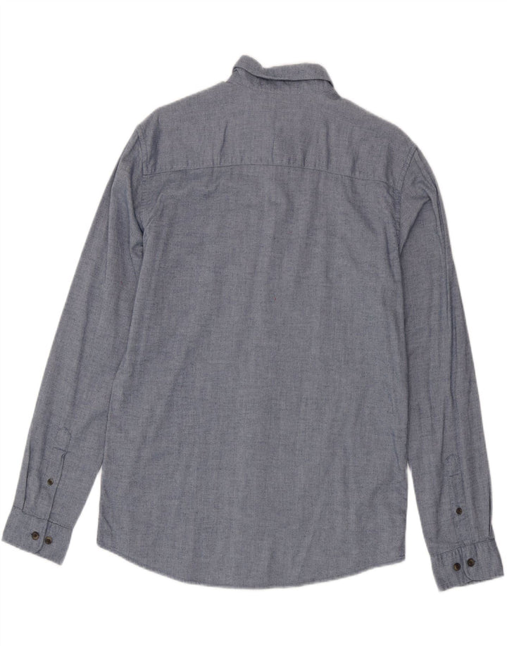 Cămașă de flanel Jack & Jones pentru bărbați, bumbac mare, albastru, în spinare