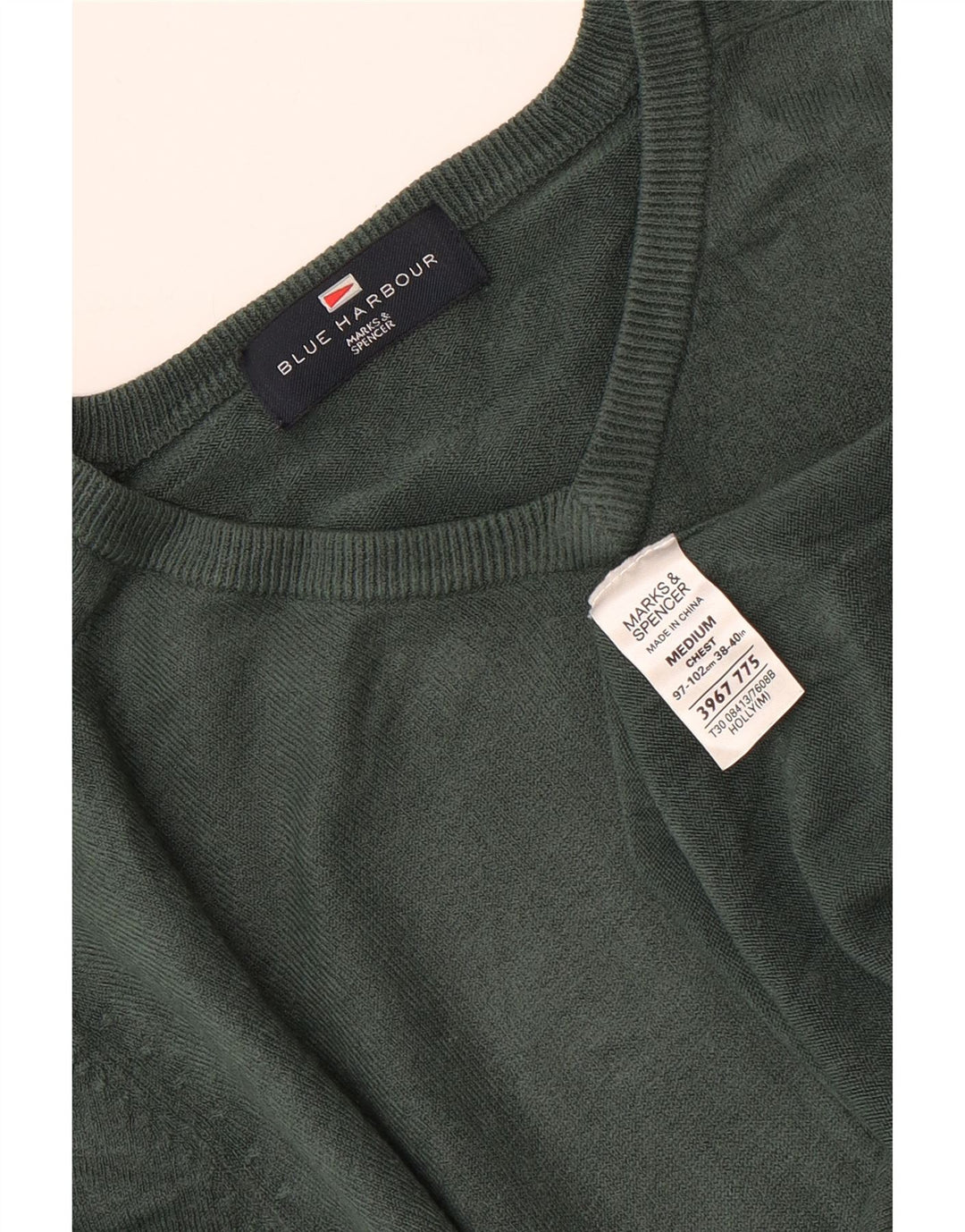 MARKS & SPENCER Pulover cu decolteu în V pentru bărbați Marea Britanie 38/40 verde mediu