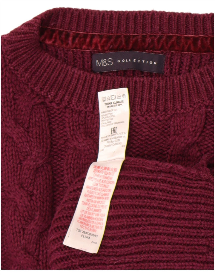 Pulover pentru femei Marks & Spencer cu decolteu rotund, maro mediu, UK 14