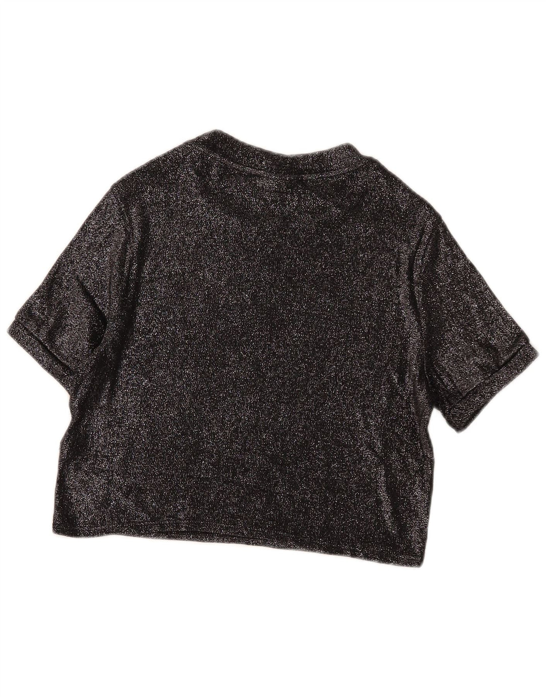 Topshop pentru femei Crop Bluze Top UK 14 Large Black Viscose