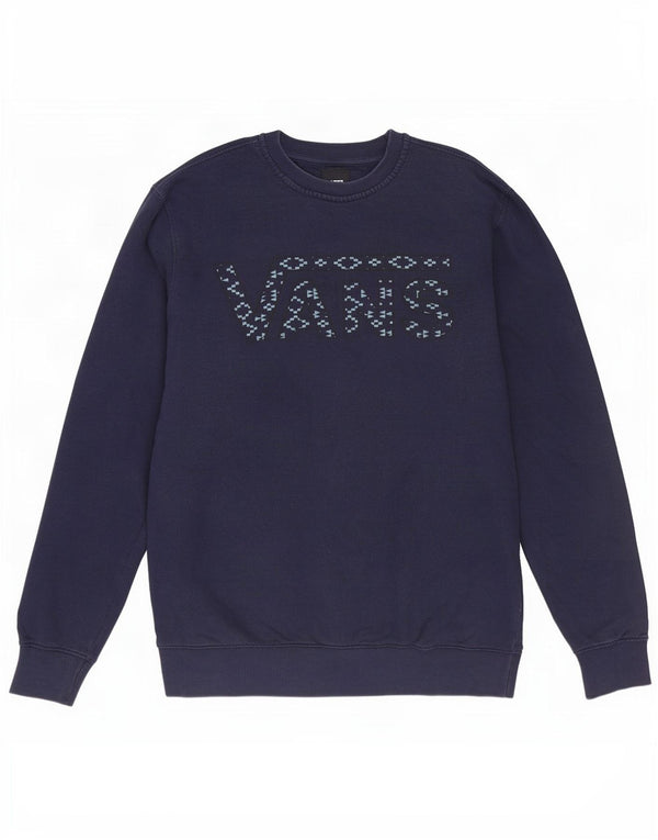Vans Mens Graphic Sweatshirt Jumper Medium Navy Blue Cotton