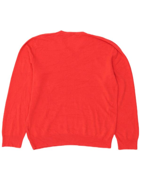 Pulover pentru bărbați Marks & Spencer, cu decolteu în V, XL, roșu acrilic