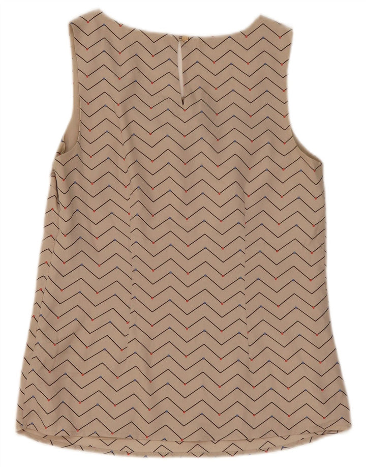 Bluză fără mâneci pentru femei Oasis UK 10 Small Beige Geometric