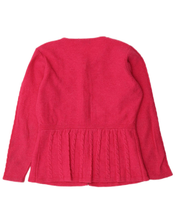 Pulover cardigan pentru femei TULCHAN UK 16 Lână de miel roz mare