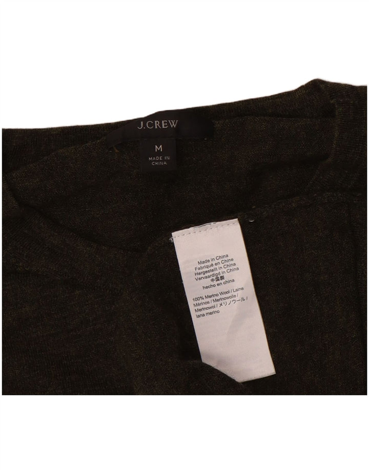 J. CREW Pulover pentru femei cu decolteu cu barca UK 14 Medium Kaki Lână merinos
