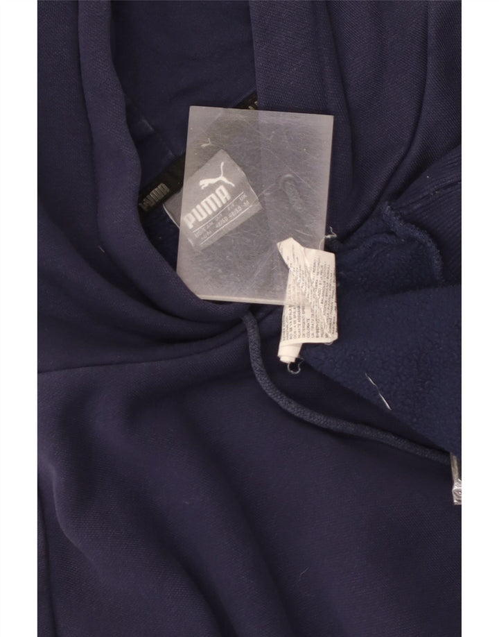 Pulover pentru bărbați Puma Graphic Hoodie Jumper mediu din bumbac bleumarin