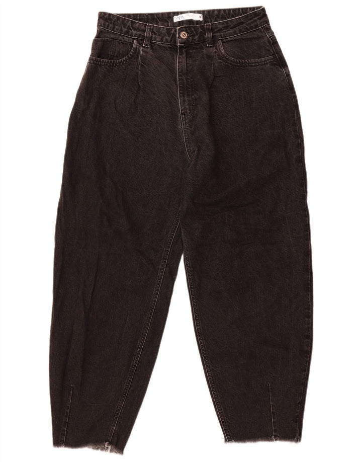 Blugi tăiați pentru femei cu talie înaltă Zara EU 40 Medium L30 L25 Negri