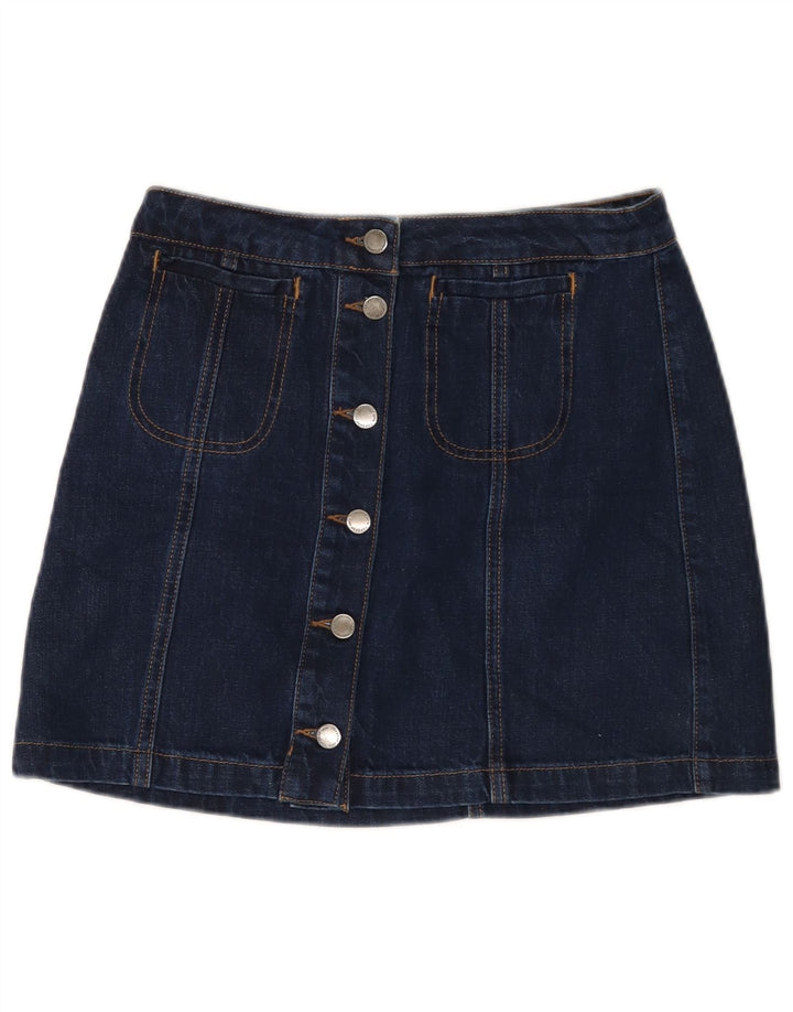 Fusta mini denim Topshop pentru femei W28 bumbac bleumarin mediu