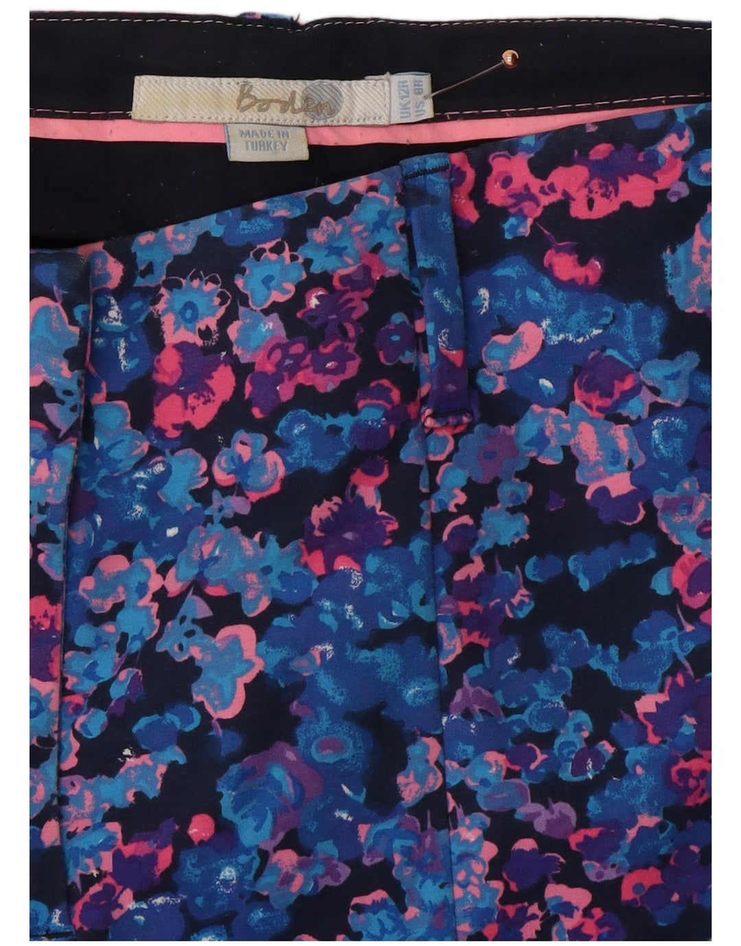 BODEN Pantaloni chino subțiri pentru femei UK 12 Medium L30 L28 Multicolori Floral