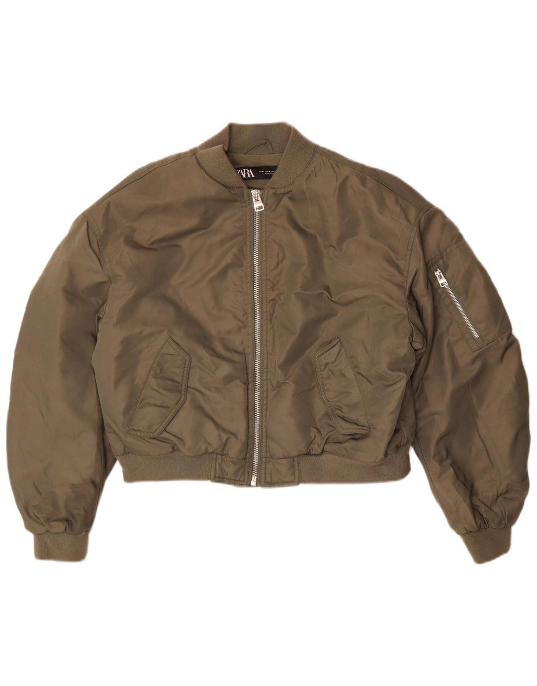Jachetă de aviator de zbor supradimensionată pentru femei Zara UK 14 Medium Khaki