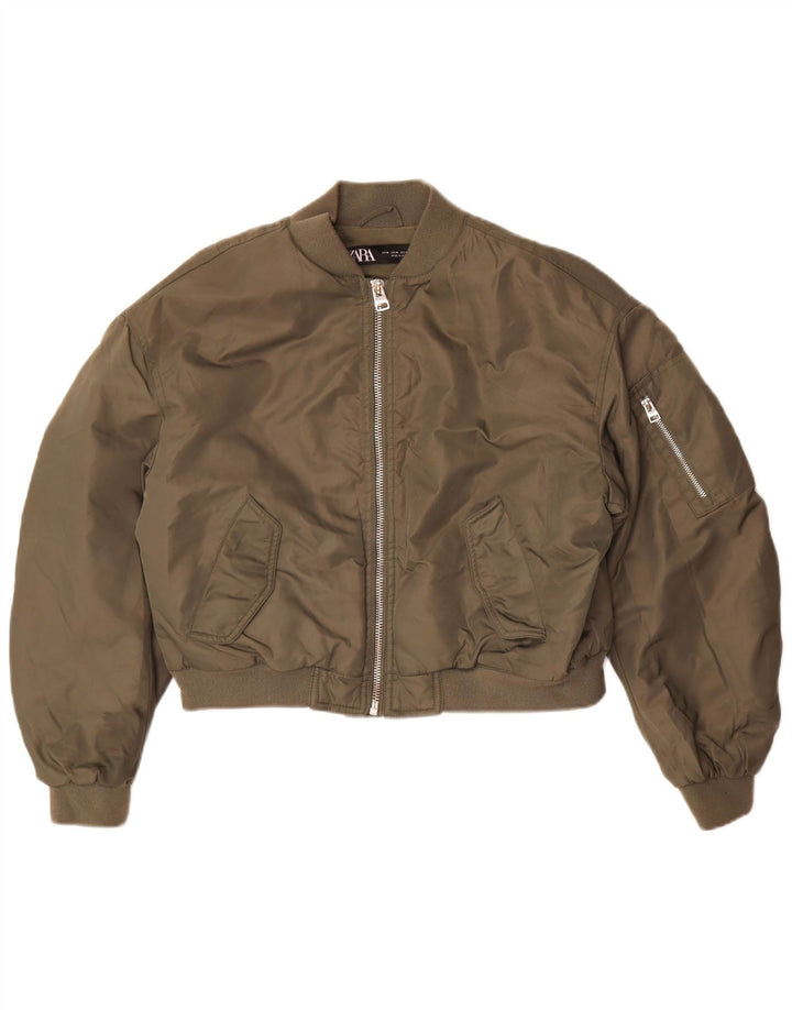 Jachetă de aviator de zbor supradimensionată pentru femei Zara UK 14 Medium Khaki