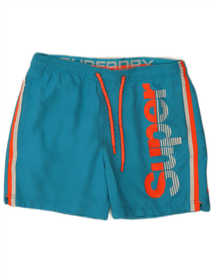 Pantaloni scurți de înot Superdry Graphic Regular pentru bărbați, mari, albastru, color block