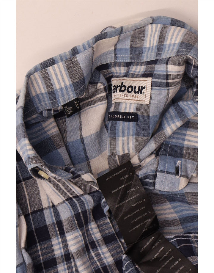 Cămașă pentru bărbați BARBOUR, cu croială, in carouri, albastru mediu