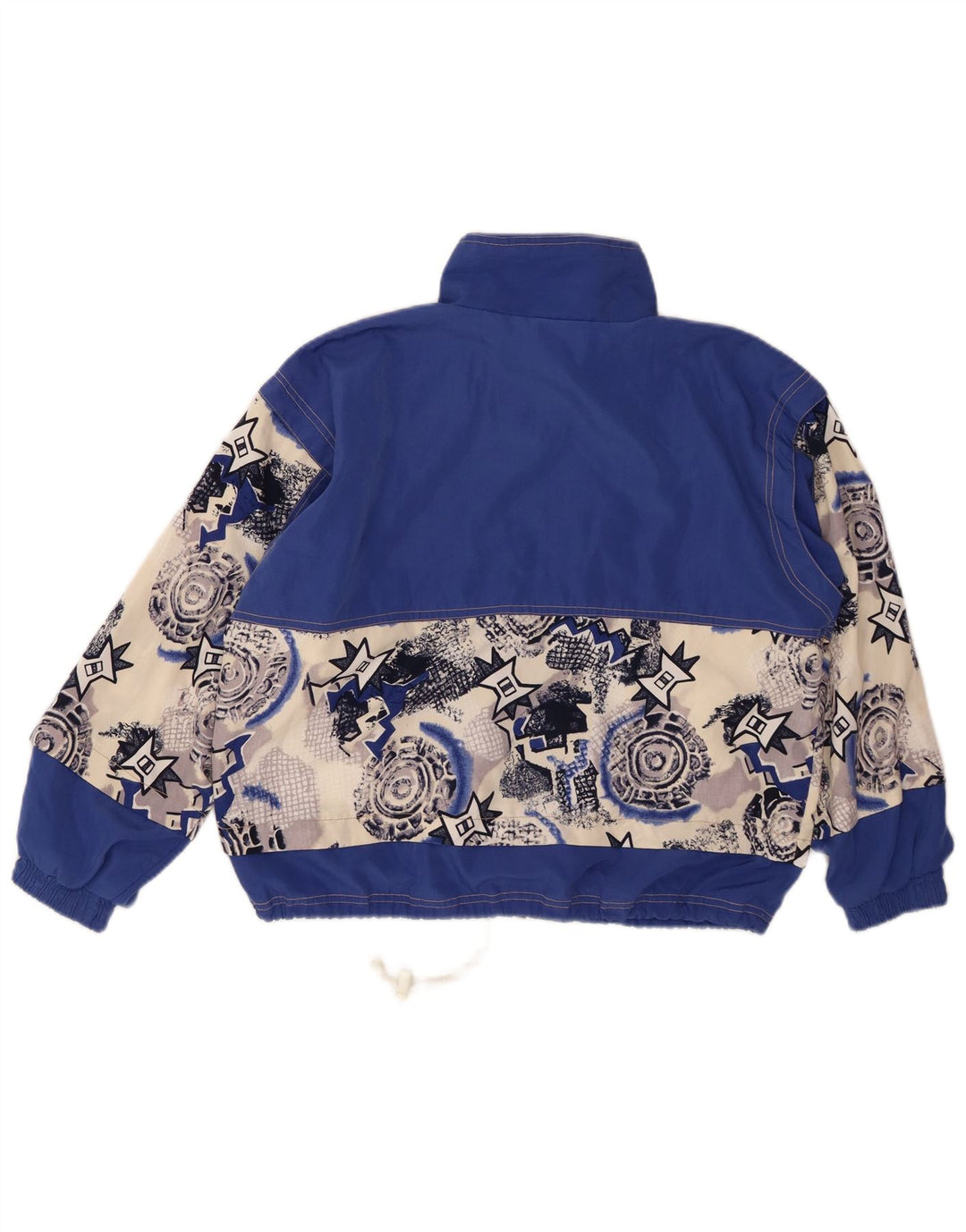 Jachetă de trening pentru femei VINTAGE UK 22 3XL Blue Geometric Bumbac