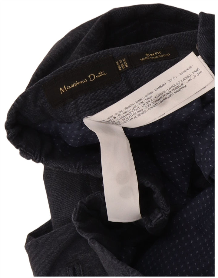 Massimo Dutti Pantaloni chino pentru bărbați EU 42 Large W32 L29 Bleumarin Check