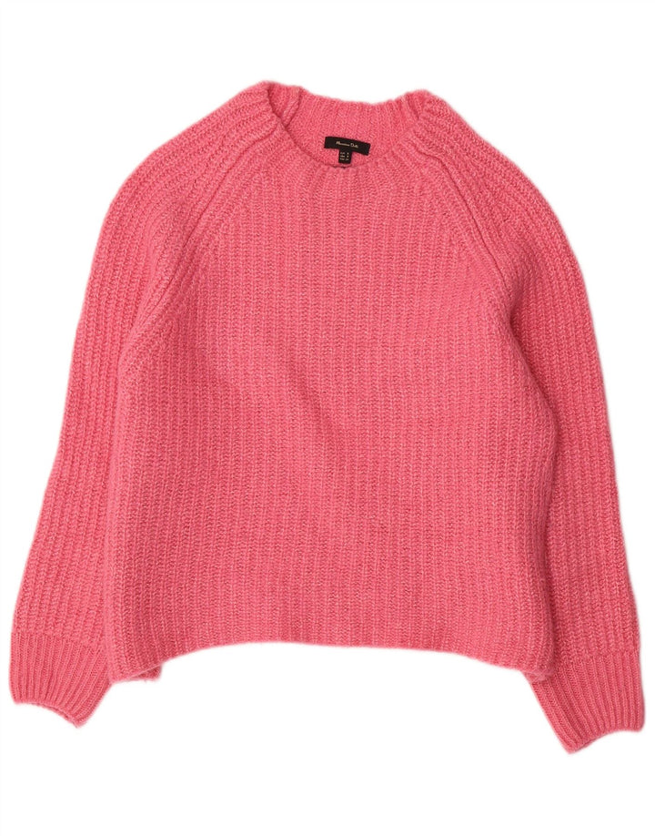 Massimo Dutti Pulover supradimensionat pentru femei cu gât de barcă UK 10 Mic roz
