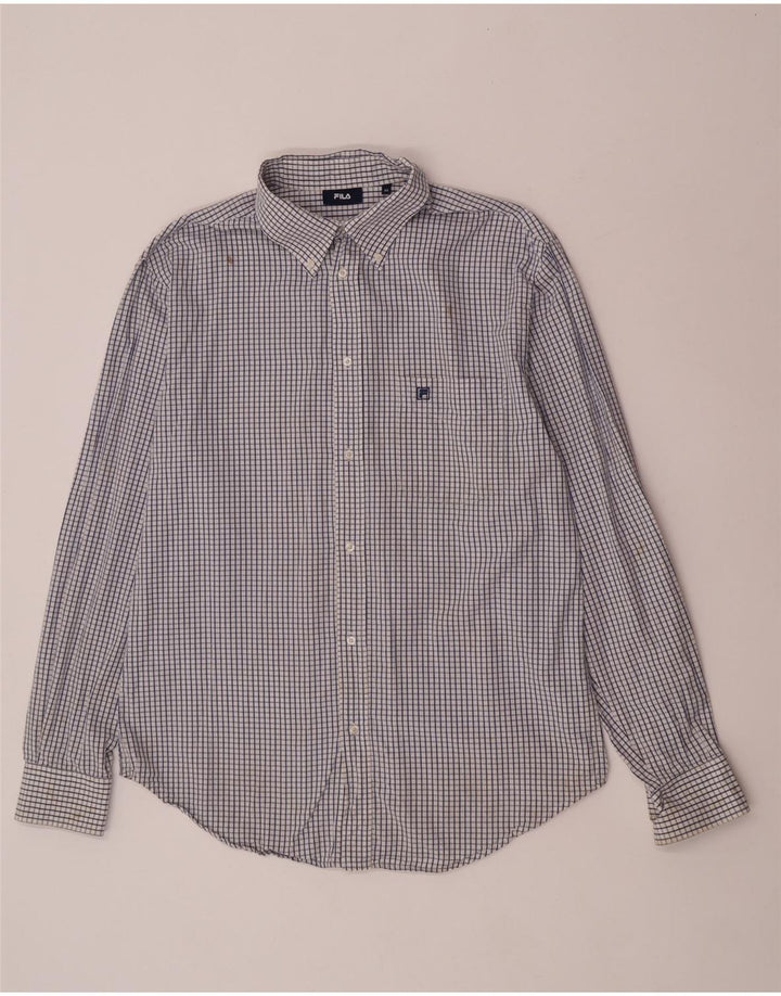 Cămașă Fila Bărbați Medium Blue Check Bumbac