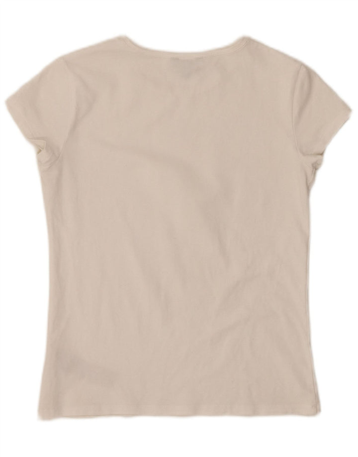 MASSIMO DUTTI Tricou pentru femei Top UK 8 Small White Bumbac