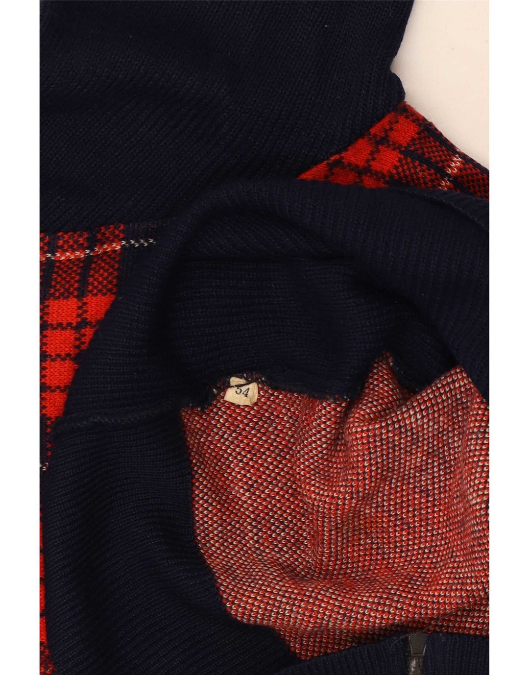 Pulover Cardigan Vintage pentru bărbați IT 54 XL Bleumarin Check