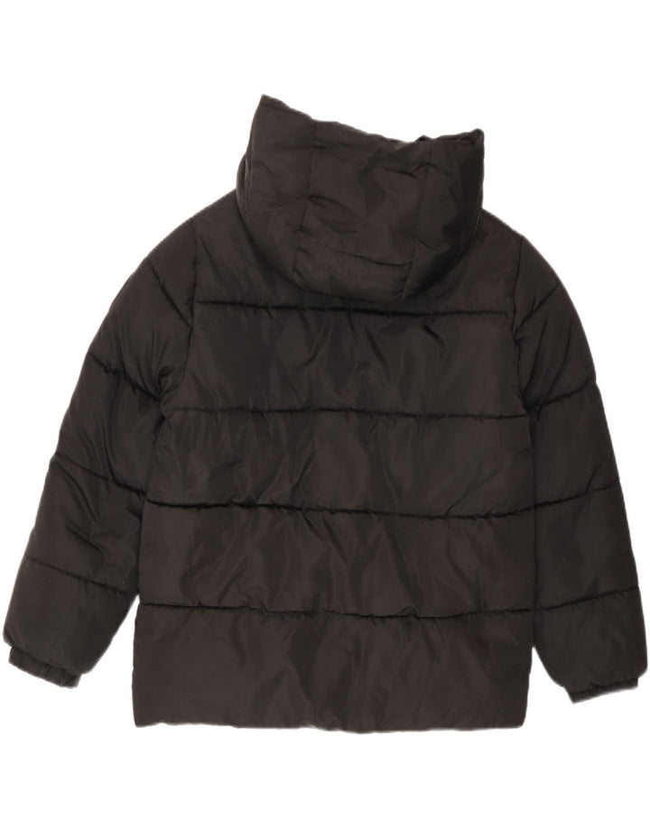 Jachetă căptușită cu glugă Diadora pentru băieți 9-10 ani, poliester negru