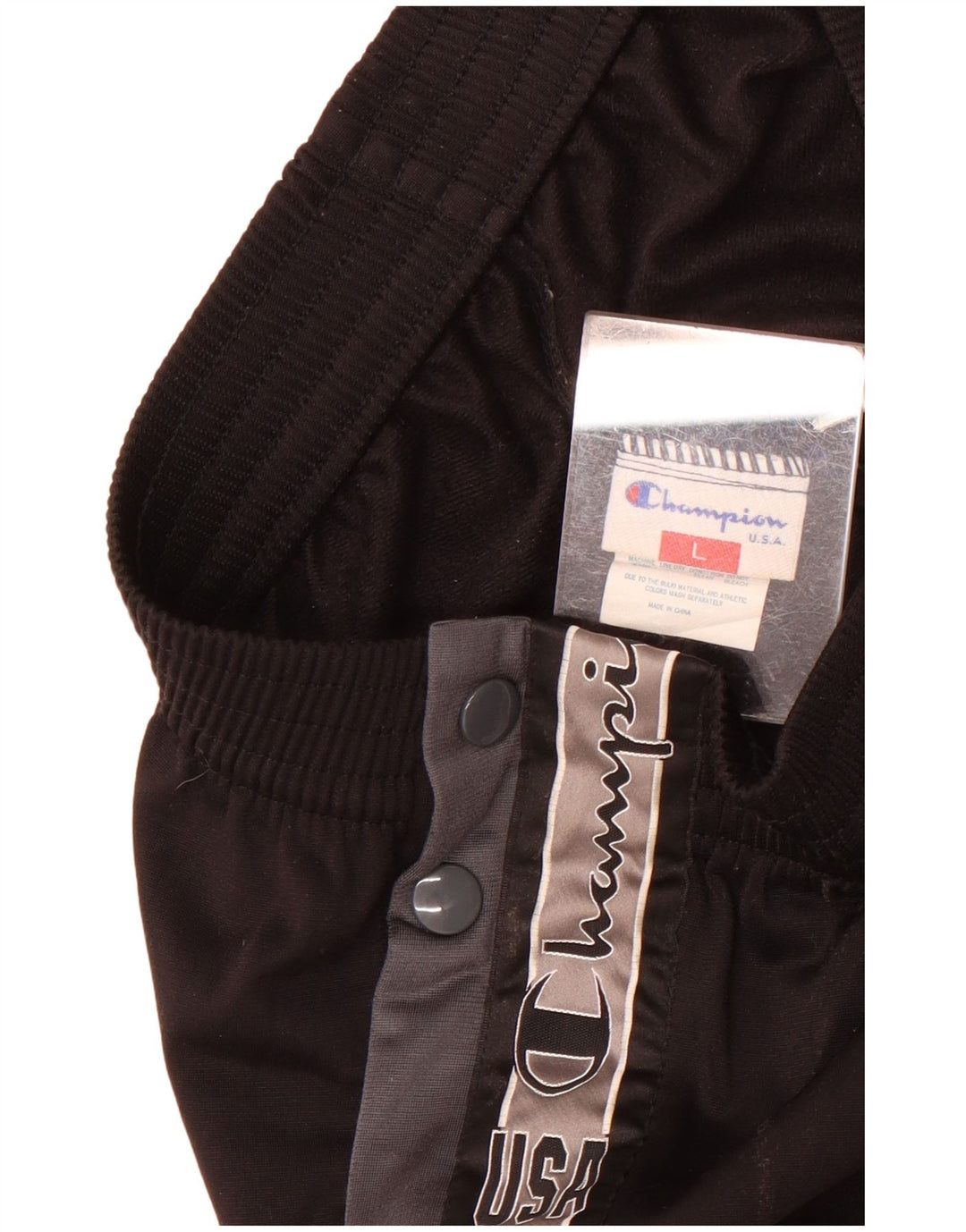 Pantaloni de trening cu grafică pentru bărbați Champion SUA, mari, negru, color block