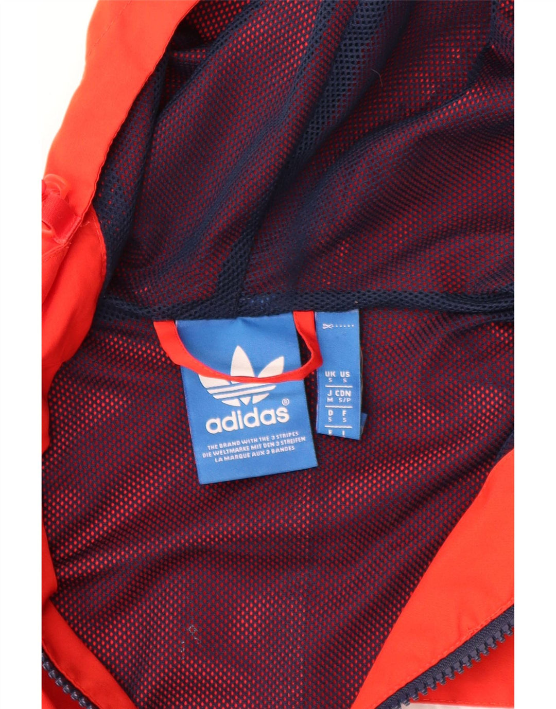Jachetă de ploaie cu glugă ADIDAS pentru bărbați UK 36, roșu, poliester color bloc