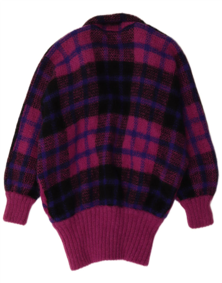 Pulover cardigan cu paragate I.B Diffusion pentru femei UK 10 Small Purple Check