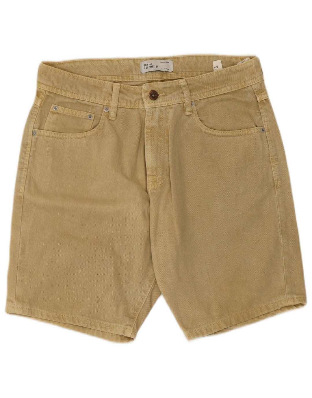 Pantaloni scurți din denim pentru bărbați Zara EU 40 Medium W31 Bej Bumbac
