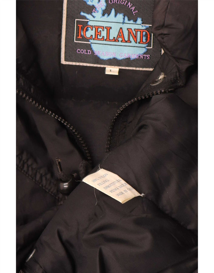Jachetă căptușită supradimensionată pentru femei Iceland UK 16, mare, negru, nailon