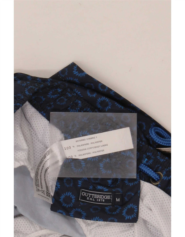 Pantaloni scurți de înot Gutteridge pentru bărbați, poliester floral, albastru marin mediu